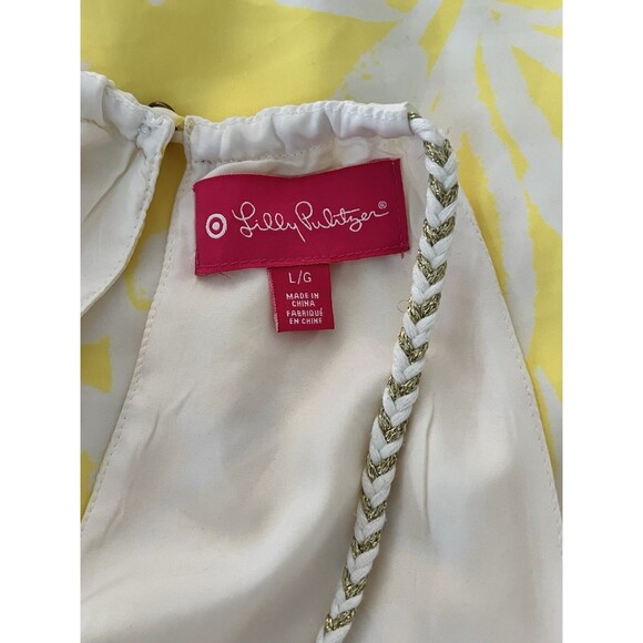 Lilly Pulitzer For Target Yellow Halter Blouse Large EUC - Picture 4 of 6